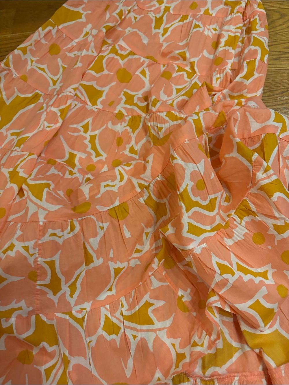 J. Crew Pink & Yellow Floral Smocked Beach Dress Coverup - Picture 5 of 5